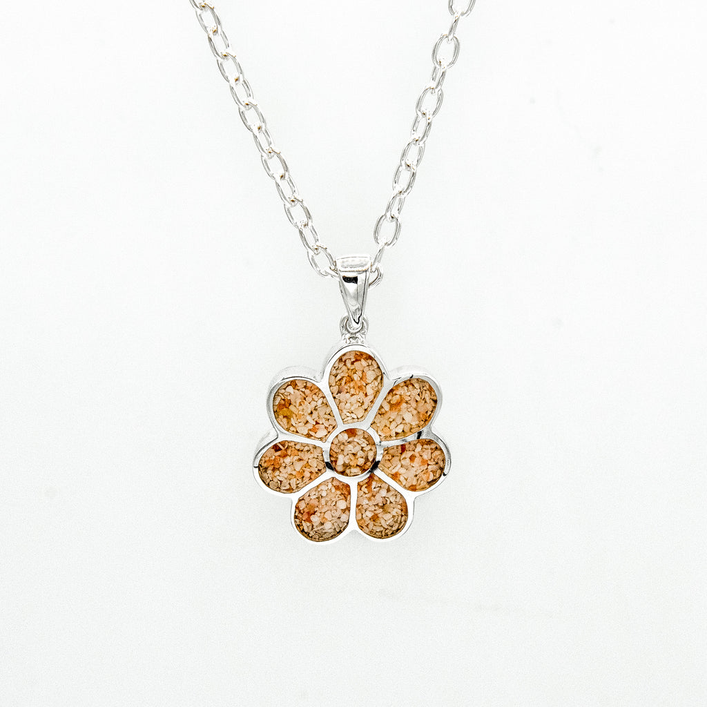 Flower Pendant on Cable Chain, Sterling Silver - TN51918"