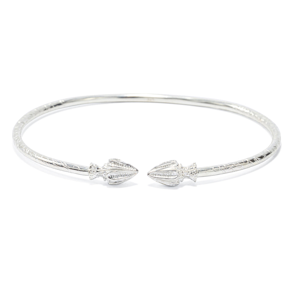 Spear Head Bangle, 2.9mm hand etched wire (pair) - TB454CSN