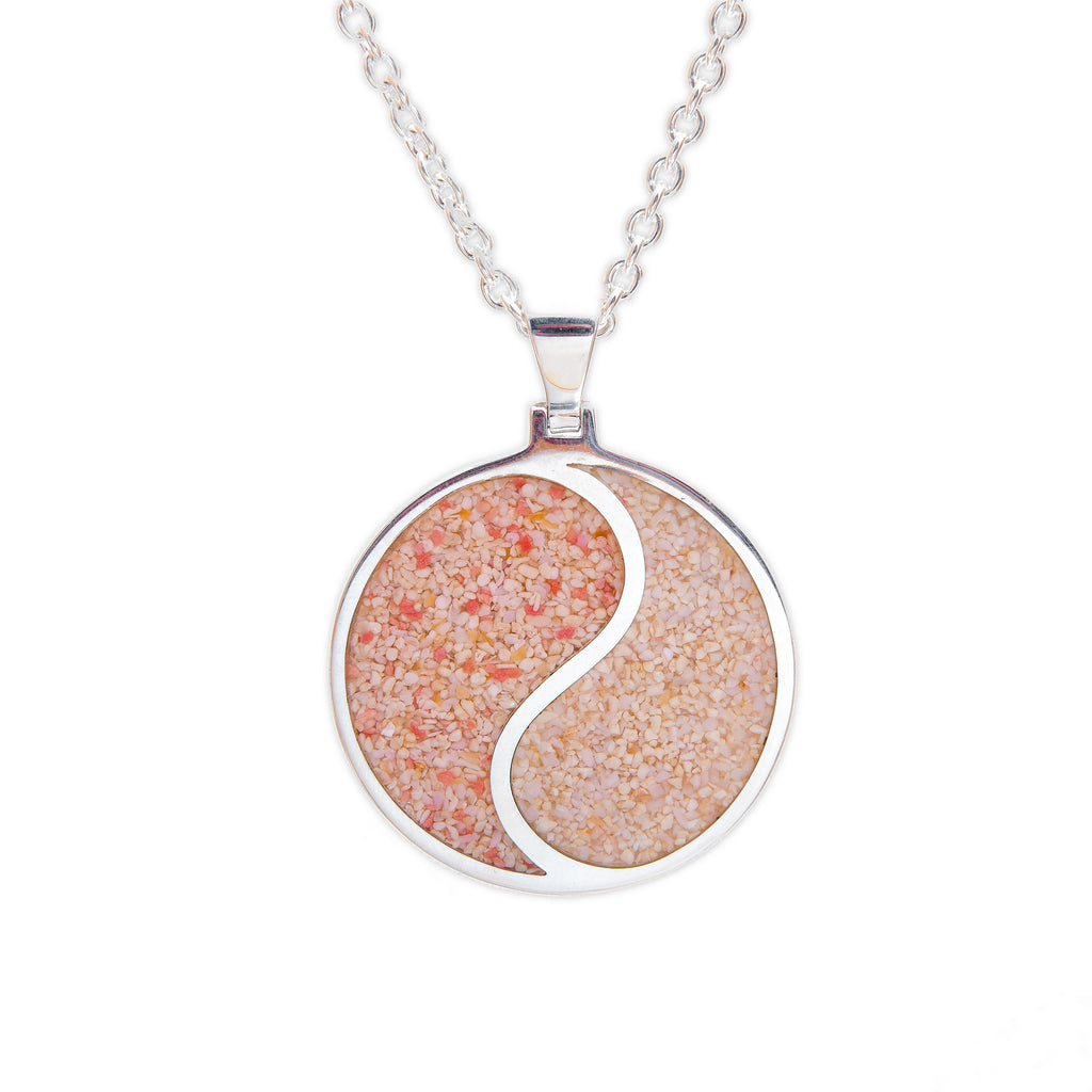 Round Yin/Yang Pendant on Cable Chain - TN526 18"WP