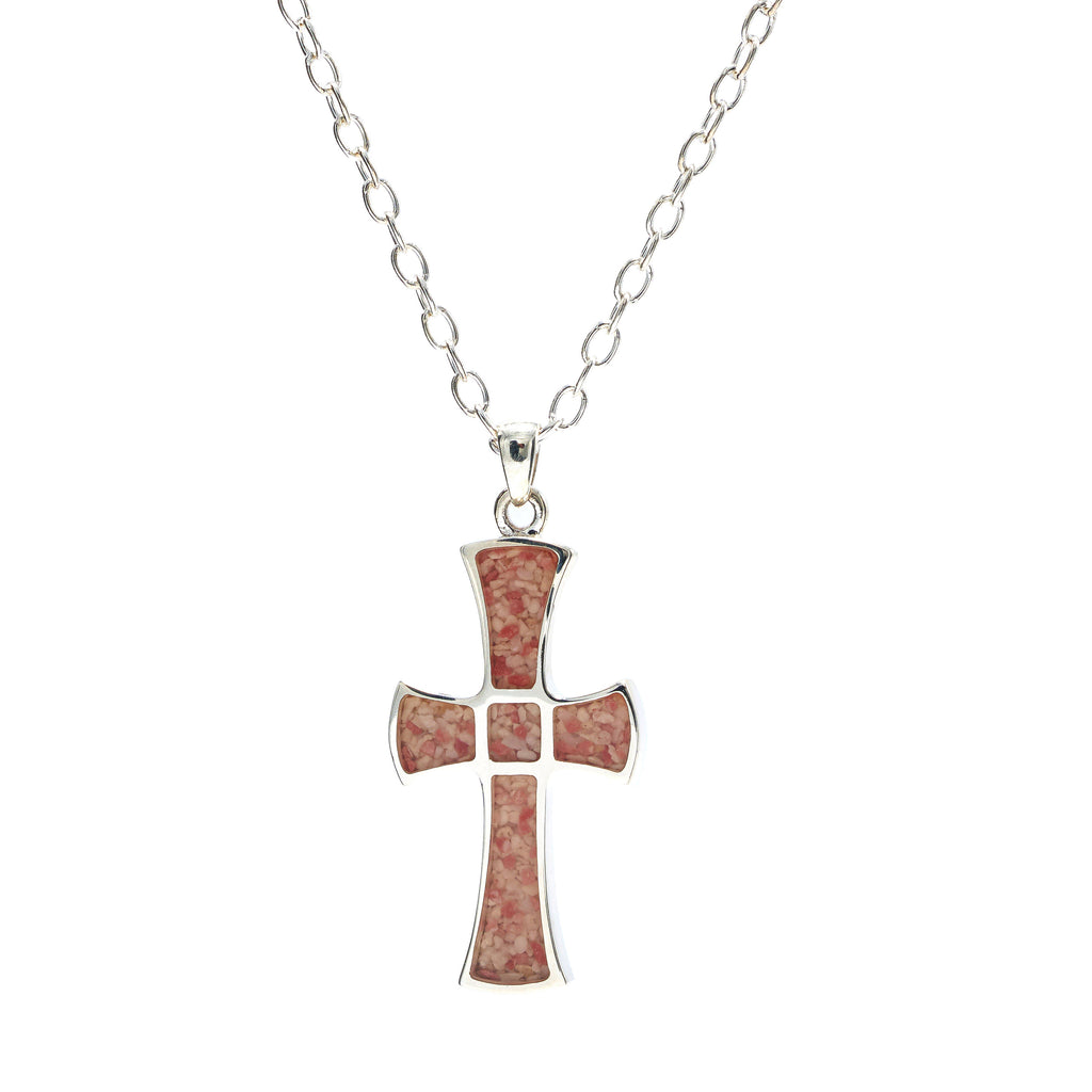 Sterling Silver Cross, cable link chain - RR545