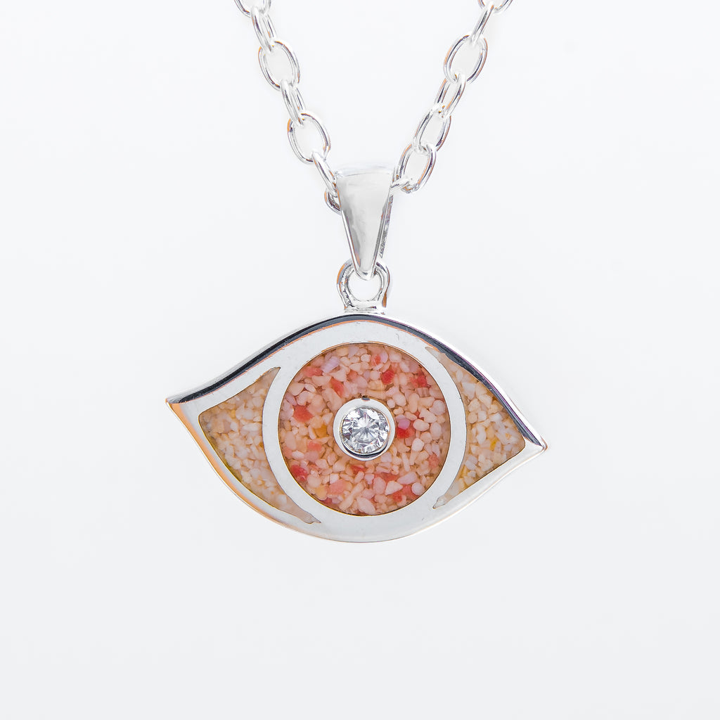 Evil Eye, cubic zirconia eye on cable chain - TN547