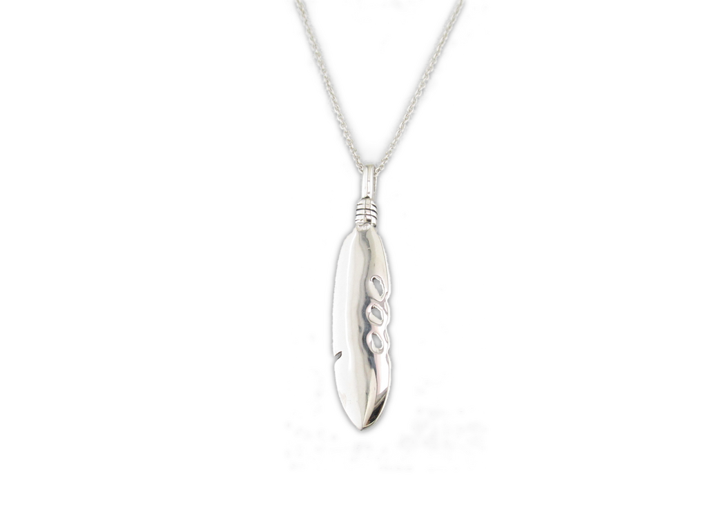 Sterling Silver Feather Pendant & Chain - TN1190