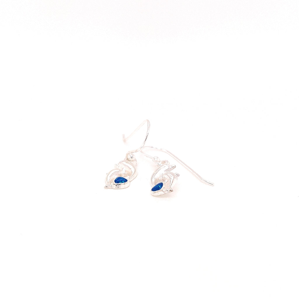 Crisson Original Blue Spinel Jumping Dolphin Drop Earrings - HPS1643