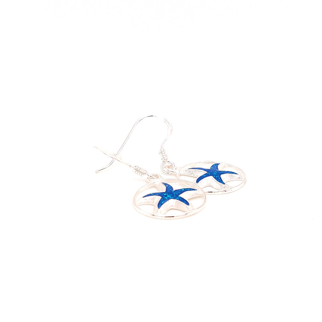 Crisson Original Blue Spinel Starfish Circular Drop Earrings - HPS1646