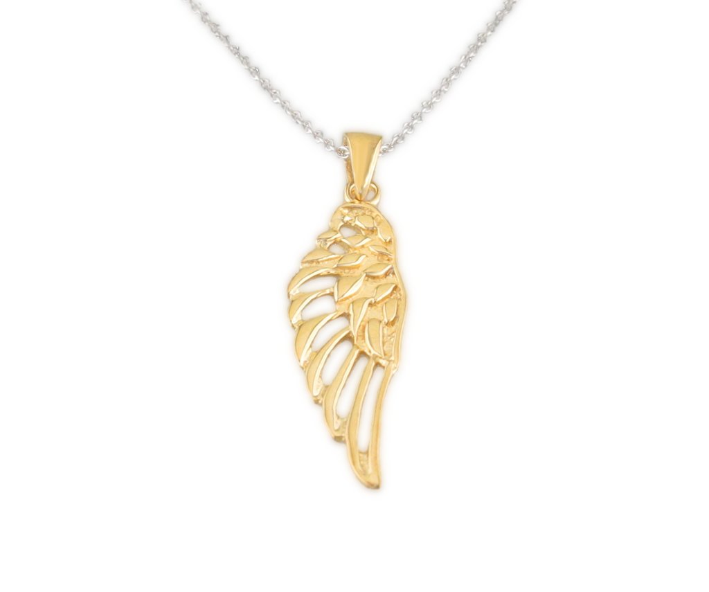 Sterling Silver & Gold Plated Wing Pendant & Chain - TN1189GP